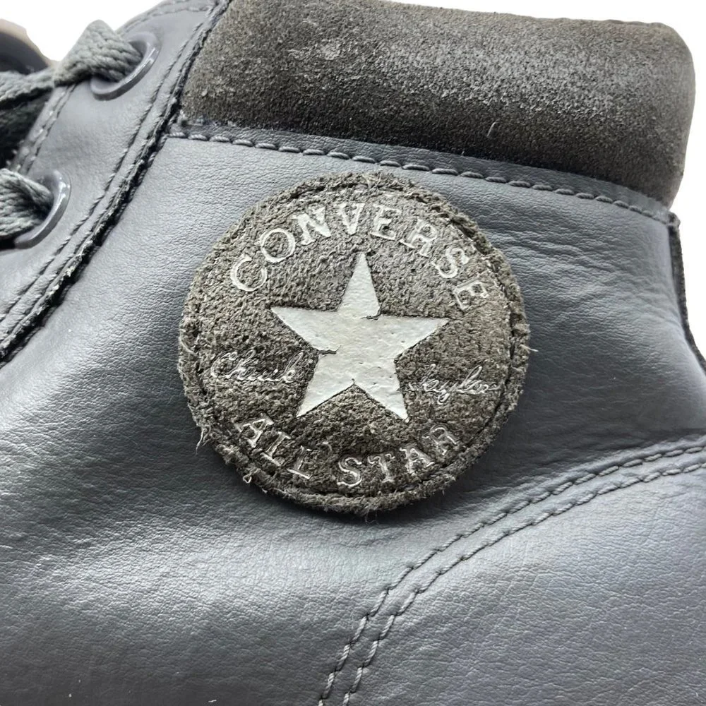 Converse Chuck Taylor All Star Kids Junior Size 4‎ Gray Leather High Top Sneaker